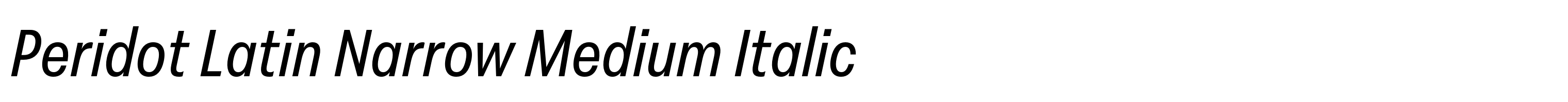 Peridot Latin Narrow Medium Italic